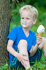 Image showing Enjoying an icecream