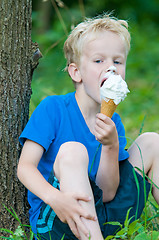 Image showing Enjoying an icecream