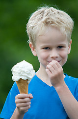 Image showing Enjoying an icecream