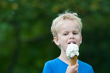 Image showing Enjoying an icecream