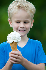 Image showing Enjoying an icecream