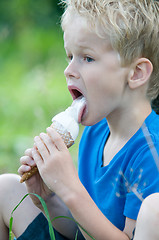 Image showing Enjoying an icecream