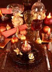 Image showing Luxury place setting for Christmas