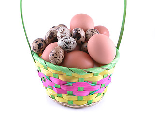 Image showing basket full of eggs