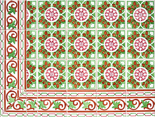 Image showing Ornamental old tiles