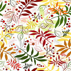 Image showing Seamless autumn floral pattern