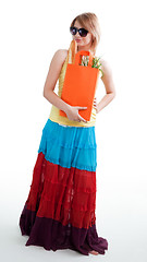 Image showing Happy woman with shopping bag