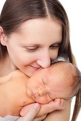 Image showing Close-up mother with newborn