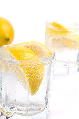 Image showing soda water and lemon