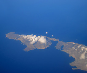 Image showing Greece islands from airplane