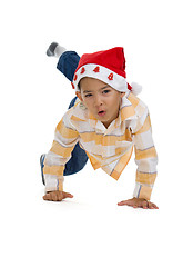 Image showing boy with santa claus hat