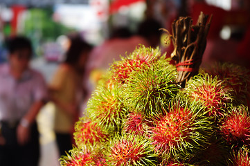 Image showing rambutans, exotic fruits