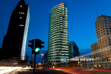 Image showing berlin potsdamer platz blue night