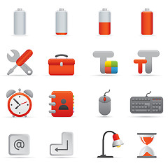 Image showing Computer Icons Set | Red Series 01