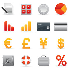 Image showing Finance Icons Set | Red Series 01