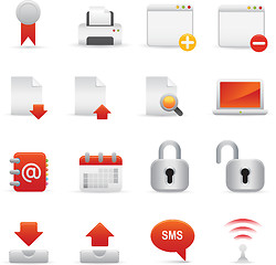 Image showing Internet Icons Set | Red Series 02