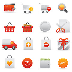 Image showing Shopping Icons Set | Red Series 01 