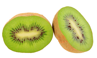 Image showing Two cross section of kiwi