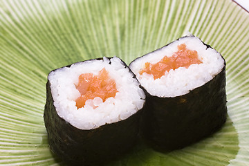 Image showing Japanese sushi on a plate 