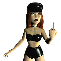 Image showing Bikergirl in provozierender Pose