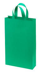 Image showing One green paper shopping bag