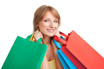 Image showing Happy girl after shopping