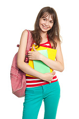 Image showing Happy young student with books