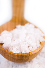 Image showing bath salt on a wooden spoon
