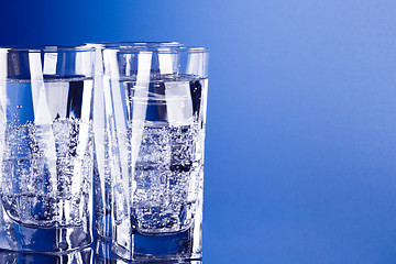 Image showing three glasses with cold water