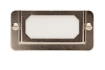 Image showing Blank Metal File Label Frame on White