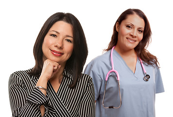 Image showing Hispanic Woman with Female Doctor or Nurse