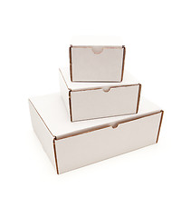 Image showing Stack of Blank White Cardboard Boxes Isolated