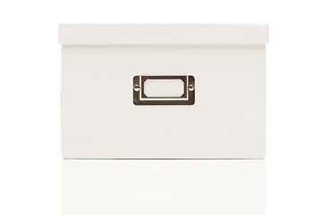 Image showing Blank White File Box with Lid on White