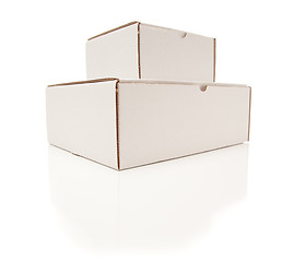 Image showing Stack of Blank White Cardboard Boxes Isolated
