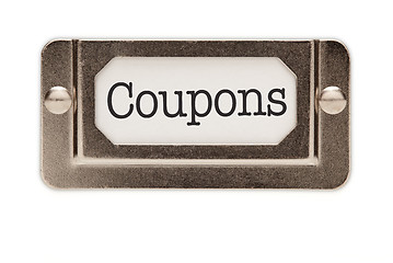 Image showing Coupons File Drawer Label