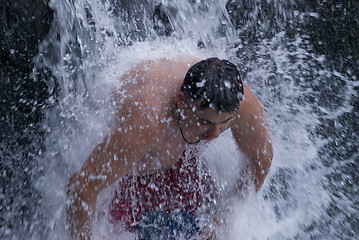 Image showing Man waterfall