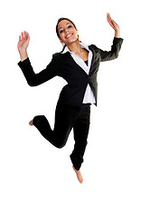 Image showing bussiness woman jumping 