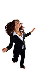 Image showing bussiness woman jumping 