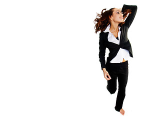 Image showing bussiness woman jumping 