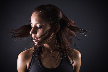 Image showing sweating girl