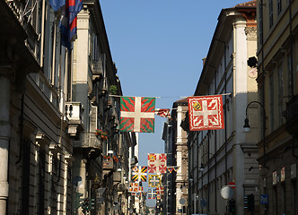 Image showing Turin flags