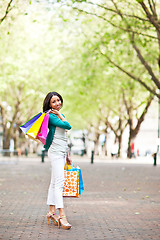 Image showing Black woman shopping