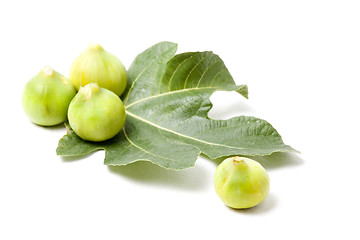 Image showing Figs on fig-leaf