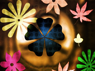 Image showing Flowers & Leafs - background