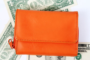 Image showing Orange leather wallet