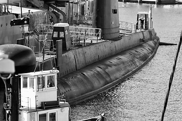 Image showing War Submarine anchored in Sydney