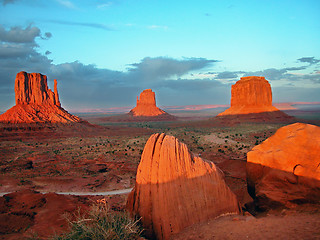 Image showing Sunset in Monument Valley, U.S.A., August 2004