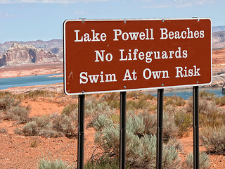 Image showing Signs in Lake Powell, Arizona