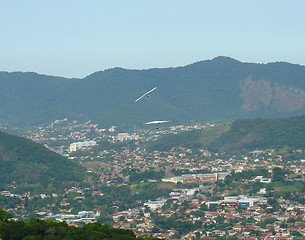 Image showing Hang gliding in the hills