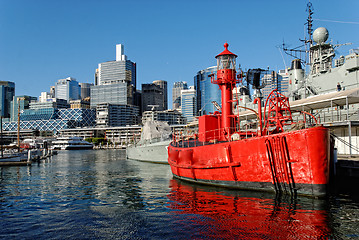 Image showing Red Ship in Sydney Harbour, Australia